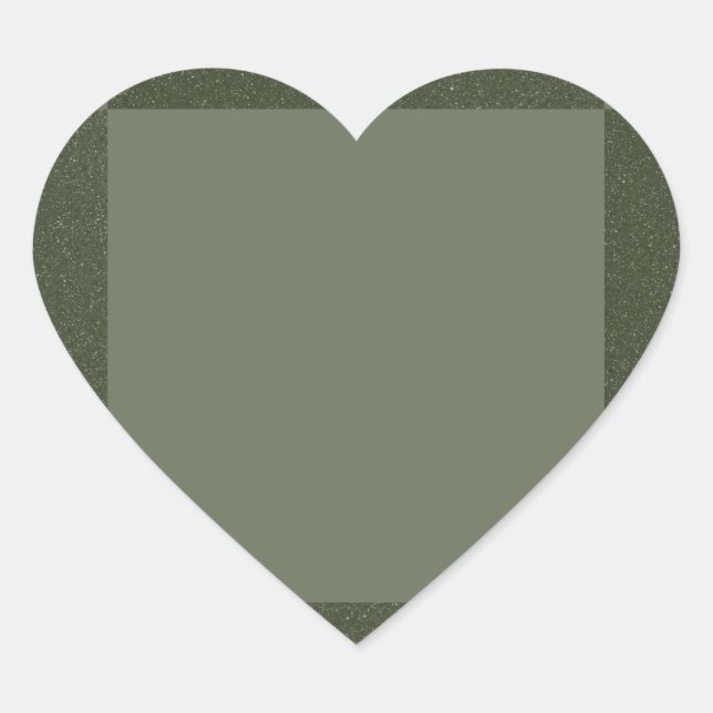 Adesivo de Coração Verde Musgo Duas-Tons (Frente)