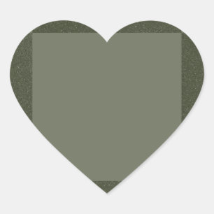 Adesivo de Coração Verde Musgo Duas-Tons