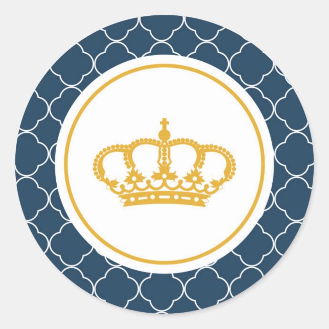 Adesivo de Coroa Pequeno Príncipe Azul Real (Frente)