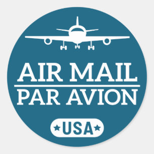 Adesivo de correio aéreo (azul)