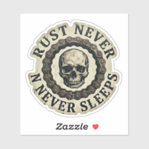 Adesivo de Corrente de Motoqueiro Rust Never Sleep