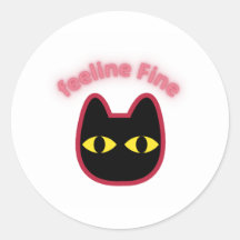 Adesivo de Corte de Gato Neon Sentindo-se Bem
