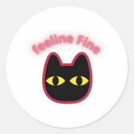 Adesivo de Corte de Gato Neon Sentindo-se Bem