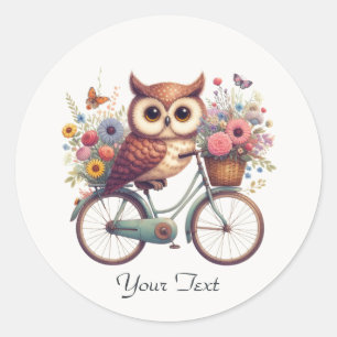 Adesivo de Coruja de Bicicleta Floral