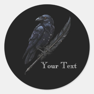Adesivo de Corvo Personalizado em Pena de Pato