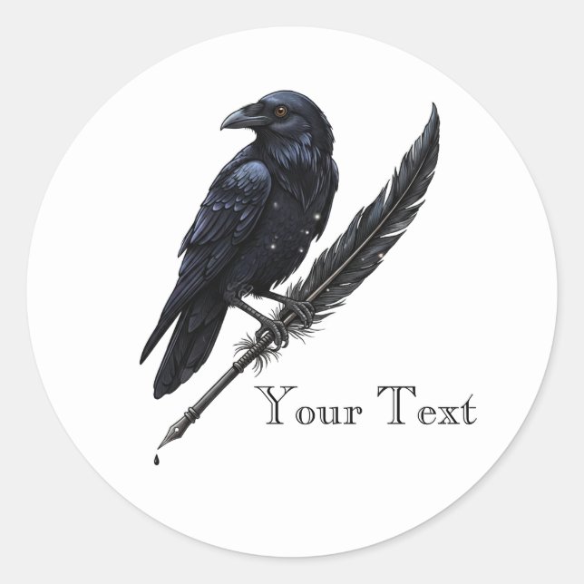 Adesivo de Corvo Personalizado em Pena de Pato (Frente)