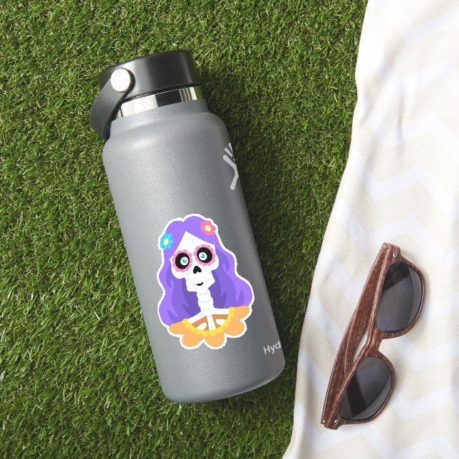 Adesivo de Crânio de Açúcar do Dia das Bruxas do D (HydroFlask Insitu)