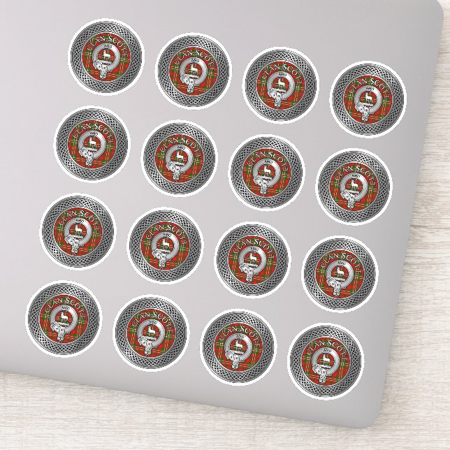 Adesivo de Crista da Clan Scott e Nó Tártano (Detalhe)