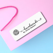 Adesivo de crochê com fio e nome personalizado