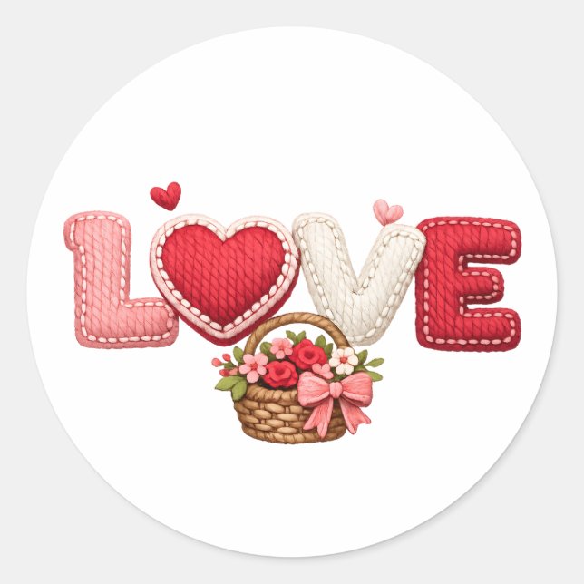 Adesivo de Crochê de Fio Falso Amor – Fuzzy Cherry (Frente)