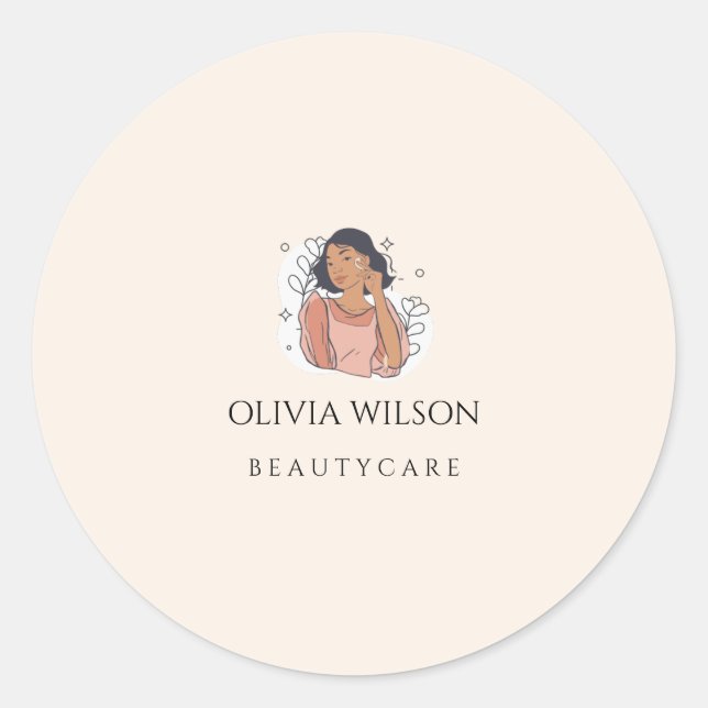Adesivo de Cuidados de Beleza Mínimos (Frente)