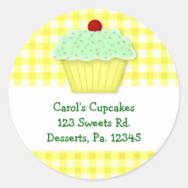 Adesivo de Cupcake amarelo personalizado