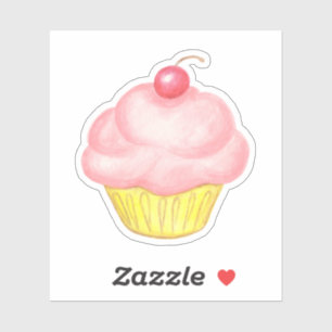 Adesivo de Cupcake Rosa