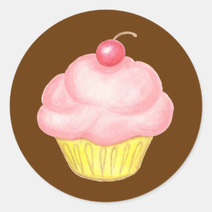Adesivo de Cupcake Rosa