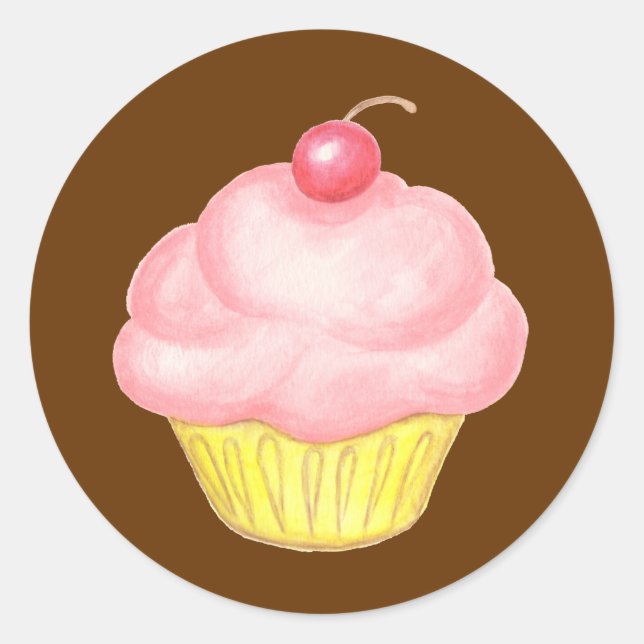 Adesivo de Cupcake Rosa (Frente)