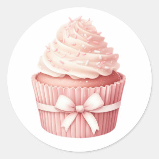 Adesivo de Cupcake Rosa em Aquarela – Inverno Acon
