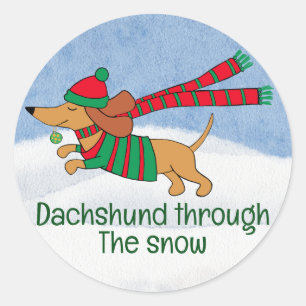 Adesivo de Dachshund na Neve