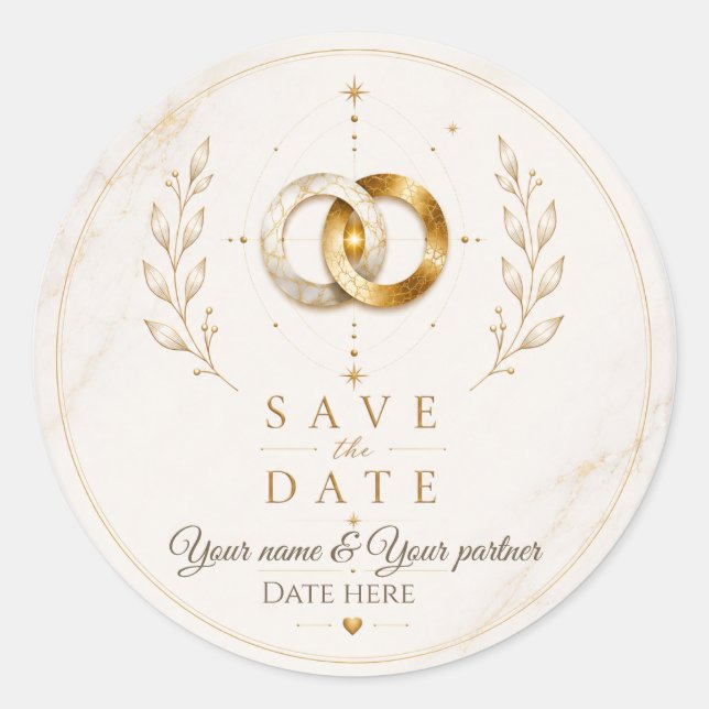 Adesivo de Data de Salvamento de Casamento Totalid (Frente)
