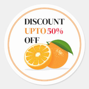 Adesivo de Desconto de Fruta Laranja Editável