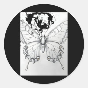 Adesivo de desenho a lápis de Borboleta Monarca Re