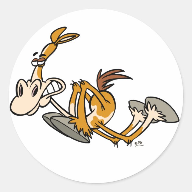 Adesivo de desenho animado de alimentação em caval (Frente)