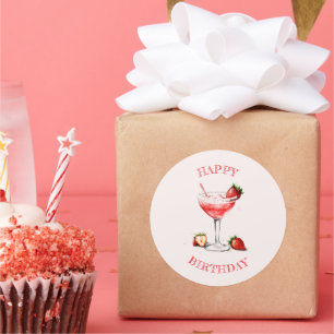 Adesivo de Design de Coquetel Rosa Personalizado