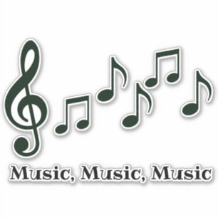 Adesivo de Design de Notas Musicais