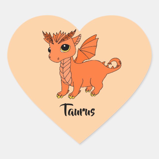 Adesivo de design zodilo de Taurus Dragon Cute (Frente)