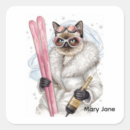 Adesivo de Despedida de Solteira de Esqui - Noiva 