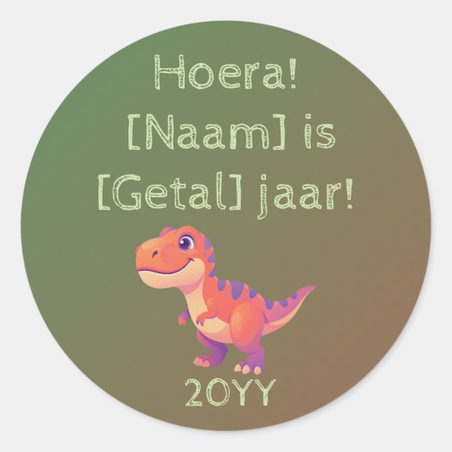 Adesivo de Dino Personalizado – T-Rex com Nome (Frente)