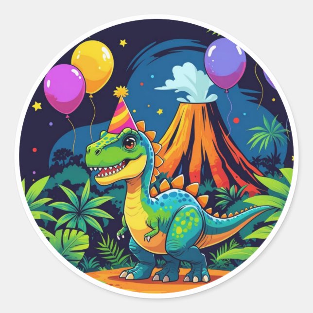 Adesivo de Dino Rugido Noturno  (Frente)