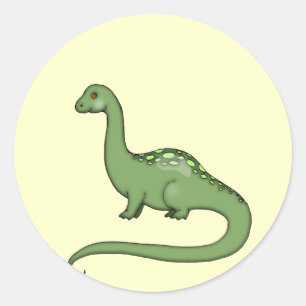 Adesivo de Dinossauro Verde de Crianças Fofas