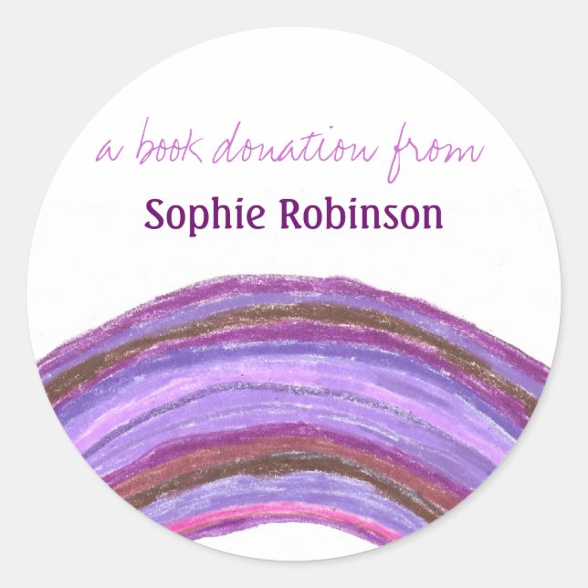 Adesivo de doação de livro -arco-íris (Frente)