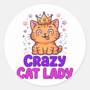 Adesivo de Dona do Gato Louca