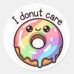 Adesivo de Donut Colorido Divertido "Não Me Import
