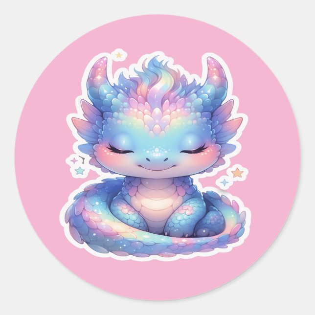 Adesivo de Dragãozinho Pastel Fofo  (Frente)