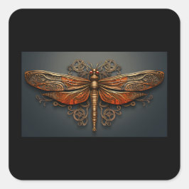 Adesivo de Dragonfly de metal quadrado
