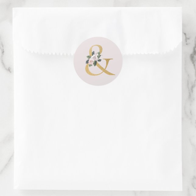 Adesivo de e-comércio de rosas da primavera dourad (Bolsa)
