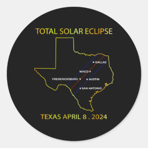 Adesivo De Eclipse Solar 2024 Interative Map Eclips Texas