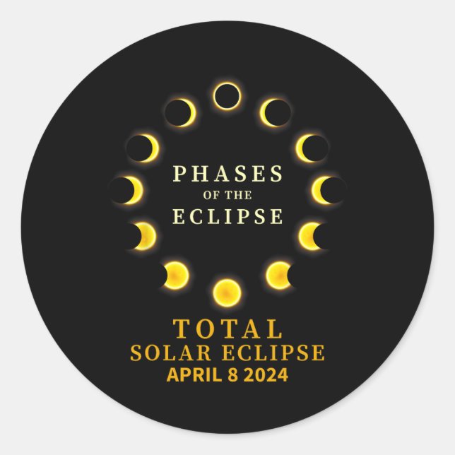 Adesivo De Eclipse Solar Total 8 De Abril (Frente)