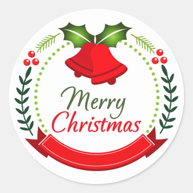 Adesivo de Elementos de Coroa de Natal Alegre (Frente)