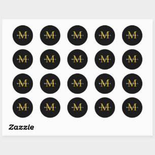 Adesivo de Embalagem Personalizado Monograma Preto