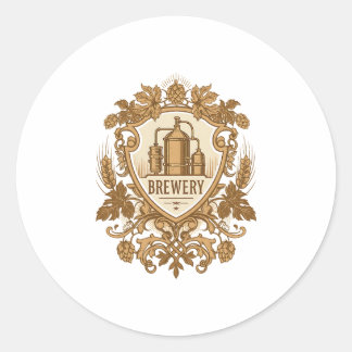 Adesivo de Emblema de Cervejaria Vintage | Cerveja