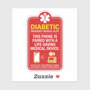 Adesivo de Emergência Médica para Diabetes 4'x4'