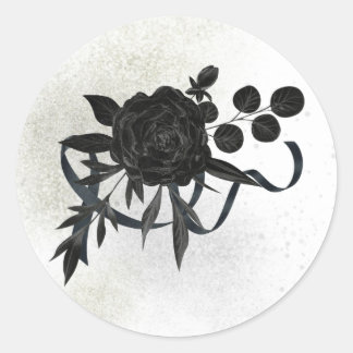 Adesivo DE | EN | FR | Trauersiegel - Schwarze Rose