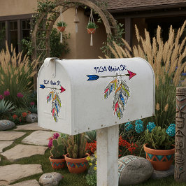 Adesivo de endereço de caixa de correio com flecha