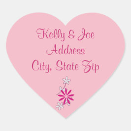 Adesivo de Endereço de Devolução de Flores Cor-de-