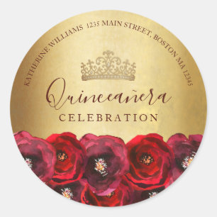 Adesivo de Endereço de Retorno de Rosa Vermelha Fl