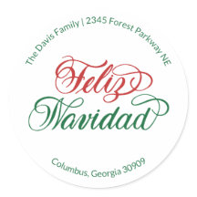 Adesivo de Endereço de Retorno Feliz Navidad