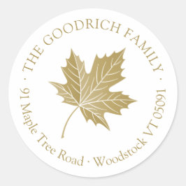 Adesivo de Endereço Redondo Folha de Bordo em Dour